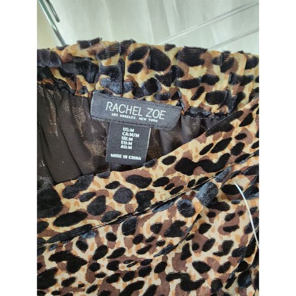 Rachel Zoe Pencil Skirt Women's M Animal Print Burnout Velvet New Mobwives Brown - Picture 3 of 9